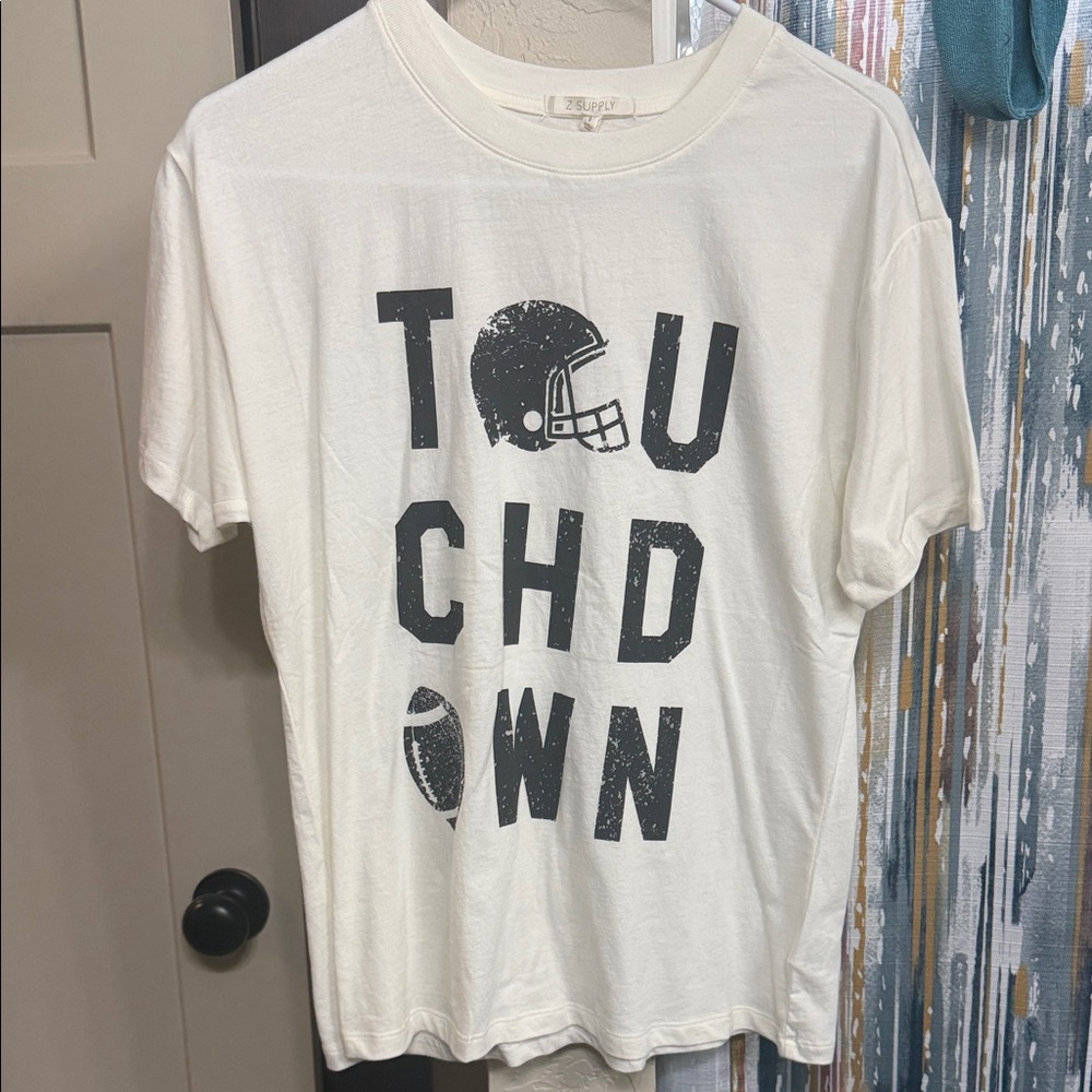 Z Supply White Touchdown Graphic Tee
